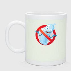 Кружка керамическая Презерватив под запретным знаком, цвет: фосфор
