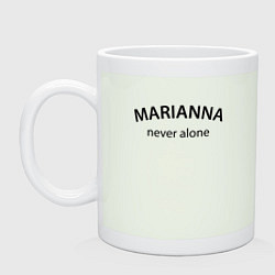 Кружка керамическая Marianna never alone - motto, цвет: фосфор