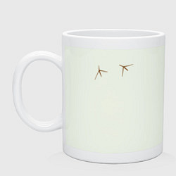 Кружка керамическая Птичьи следы лапки, цвет: фосфор