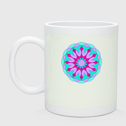 Кружка керамическая Мандала цветочная, цвет: фосфор