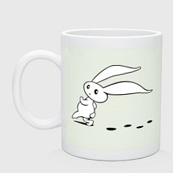 Кружка керамическая Зайка крадется, цвет: фосфор