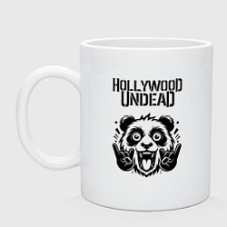 Кружка керамическая Hollywood Undead - rock panda, цвет: белый