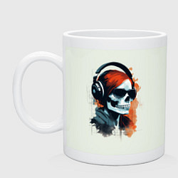 Кружка керамическая Grunge redhead girl skull, цвет: фосфор