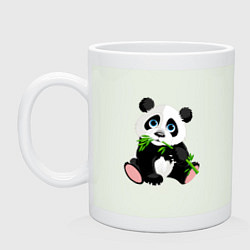 Кружка керамическая Панда кушает тростник, цвет: фосфор