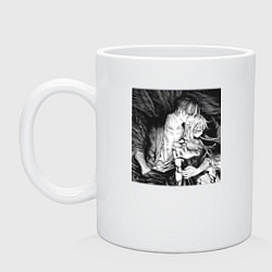 Кружка керамическая Ашаф ворон, цвет: белый