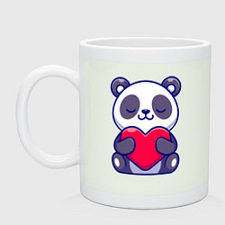 Кружка керамическая Панда и сердечко, цвет: фосфор