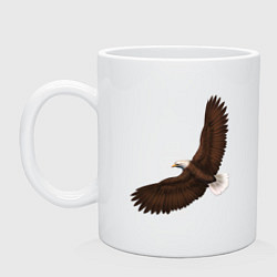 Кружка керамическая Классный красивый орел гордая птица, цвет: белый