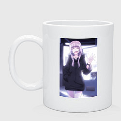 Кружка керамическая Надзуна Нанакуса - Песнь ночных сов, цвет: белый