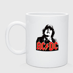 Кружка керамическая ACDC Angus Young rock, цвет: белый