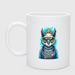 Кружка керамическая Современная сова, цвет: белый