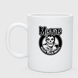 Кружка керамическая Misfits want your skull, цвет: белый