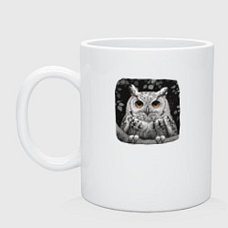 Кружка керамическая Гамма сова, цвет: белый