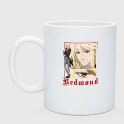 Кружка керамическая Темный дворецкий Эдгар Редмонд, цвет: белый