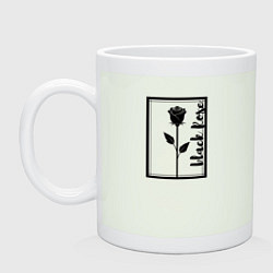Кружка керамическая Черная роза в рамке, цвет: фосфор