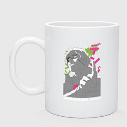 Кружка керамическая Человек-бензопила Денджи Denji, цвет: белый