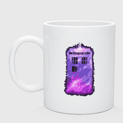 Кружка керамическая Violet tardis, цвет: белый