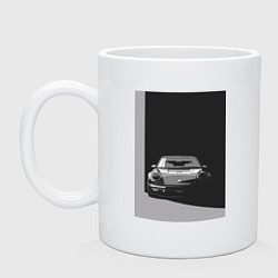 Кружка керамическая Porsche 911 легендарный автомобиль, цвет: белый