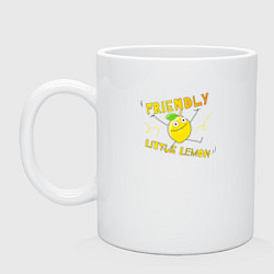 Кружка керамическая Friendly little lemon, цвет: белый