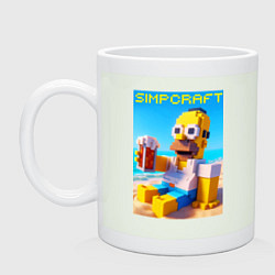 Кружка керамическая Minecraft and Simpsons collaboration - ai art, цвет: фосфор