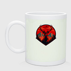 Кружка керамическая Олень на фоне гор, цвет: фосфор