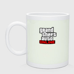 Кружка керамическая GTA online logo game, цвет: фосфор