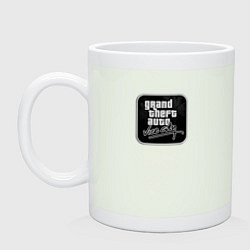 Кружка керамическая GTA logo black, цвет: фосфор