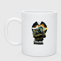 Кружка керамическая Stalker 2 heart of chornobyl, цвет: белый