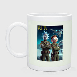 Кружка керамическая Rick and Morty - air force нейроарт, цвет: фосфор