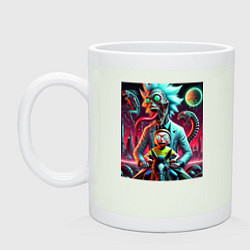 Кружка керамическая Кошмарный сон Морти - нейроарт, цвет: фосфор