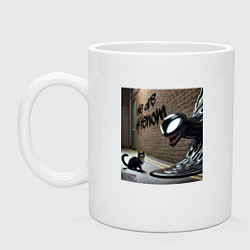 Кружка керамическая Cat and Symbiote - we are Venom meme, цвет: белый