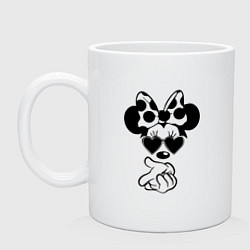 Кружка керамическая Минни в очках - для пары, цвет: белый