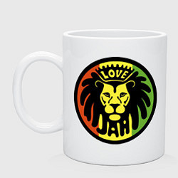 Кружка керамическая Jamaica rasta lion, цвет: белый