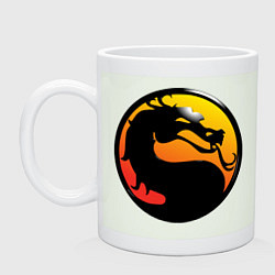 Кружка керамическая Mortal kombat logo, цвет: фосфор