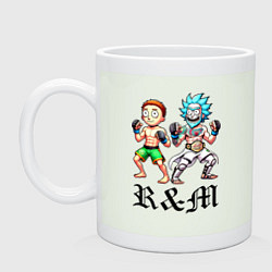 Кружка керамическая Rick and Morty - mixed martial arts, цвет: фосфор