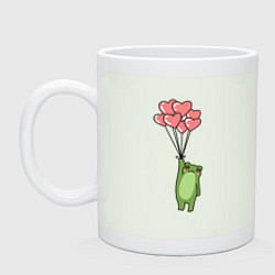 Кружка керамическая Лягушка и шарики, цвет: фосфор