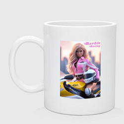 Кружка керамическая Barbie racing - Kawasaki Ninja, цвет: белый