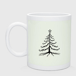 Кружка керамическая Хоррор ель, цвет: фосфор