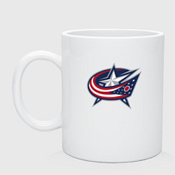 Кружка керамическая Columbus blue jackets - hockey team - emblem, цвет: белый