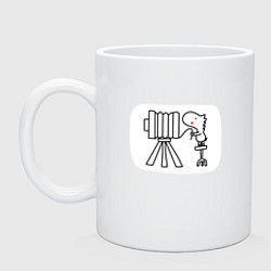 Кружка керамическая Старый фотоаппарат, цвет: белый