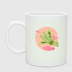 Кружка керамическая Жирафик и розовые облака, цвет: фосфор