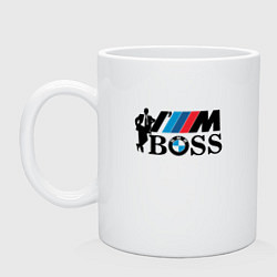 Кружка керамическая BMW я босс, цвет: белый