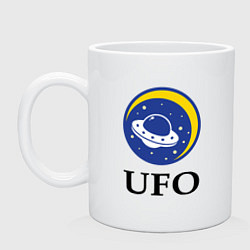 Кружка керамическая UFO space, цвет: белый