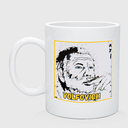 Кружка керамическая Volfovich Art Black coin, цвет: белый