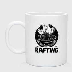 Кружка керамическая Рафтинг зомби по бурной реке, цвет: белый