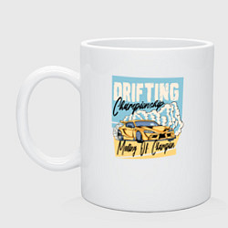 Кружка керамическая Drifting championship, цвет: белый