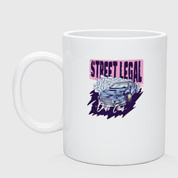 Кружка керамическая Street legal, цвет: белый