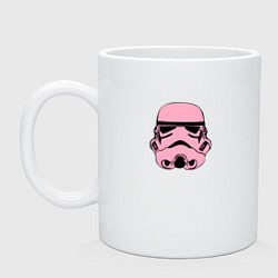 Кружка керамическая Розовый шлем звёздные войны, цвет: белый