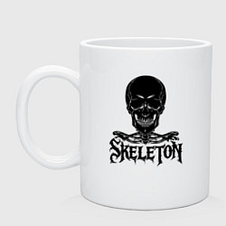 Кружка керамическая Skeleton череп, цвет: белый
