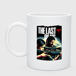Кружка керамическая Ellie with a rifle and Joel - the last of us, цвет: белый