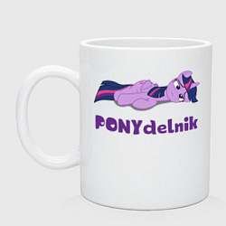Кружка керамическая Понедельник для пони Твайлайт Спаркл, цвет: белый